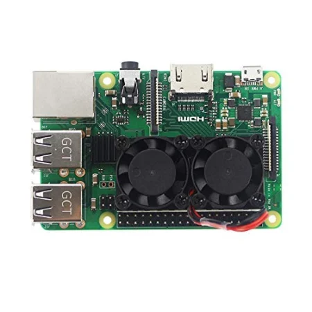Raspberry Pi Dual Cooling Fan 5V with Heatsink Kit for Pi 3B / 3B+ / 4B