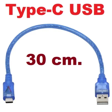 USB 2.0 Type-A to Type-C Cable 30CM for Data Transfer and Charging