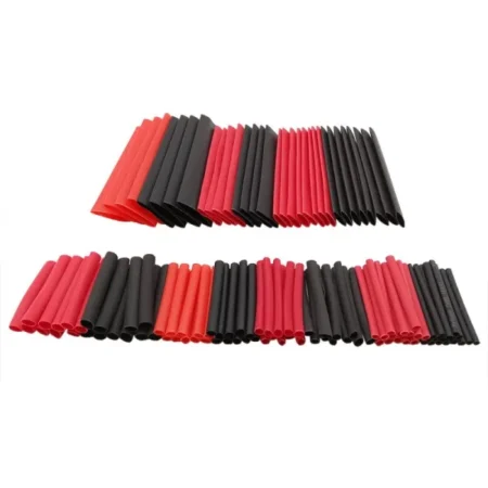 Heat Shrink Tube Kit 2:1 Red and Black – 127 Pieces 