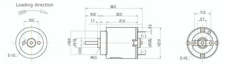 R140 Brushed DC Motor 3-9V 10000RPM 1 microohm 170