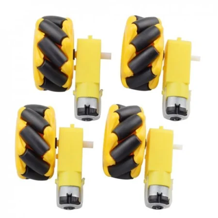 Mecanum Omni Wheel 60mm Set Right + Left for Yellow TT Motor (2pcs/set )
