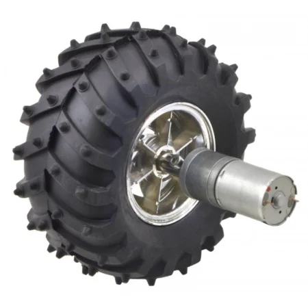 Wheel 120×60mm Off-Road Robot Wheel Silver Rim – Single Wheel (Coupler Not Included)
