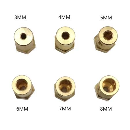 8mm Hex Brass Motor Coupling for Smart Robot Car Wheel – 18mm Length