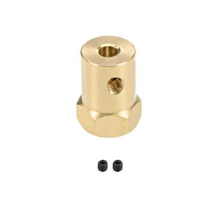 8mm Hex Brass Motor Coupling for Smart Robot Car Wheel – 18mm Length