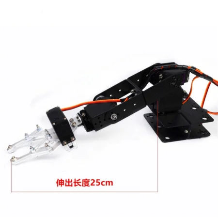 4 DOF Aluminum Robot Arm with 4 MG996 Servo Motors – Assembled Mechanical Robotic Arm Frame with Gripper