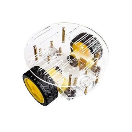 2WD Mini Round Double-Deck Robot Car Chassis Kit with Acrylic Frame and BO Motors