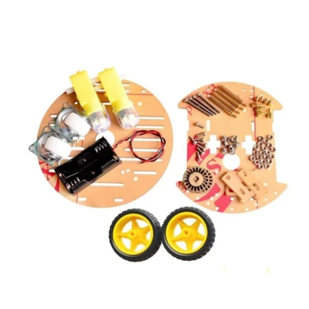 2WD Mini Round Double-Deck Robot Car Chassis Kit with Acrylic Frame and BO Motors