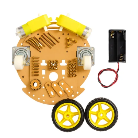 2WD Mini Round Double-Deck Robot Car Chassis Kit with Acrylic Frame and BO Motors