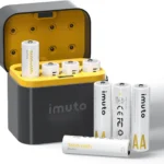 imuto TF-CD-009LDC Rechargeable AA Lithium Batteries 3600mWh 1.5V 8 Pack with 8-Slot Charging Case