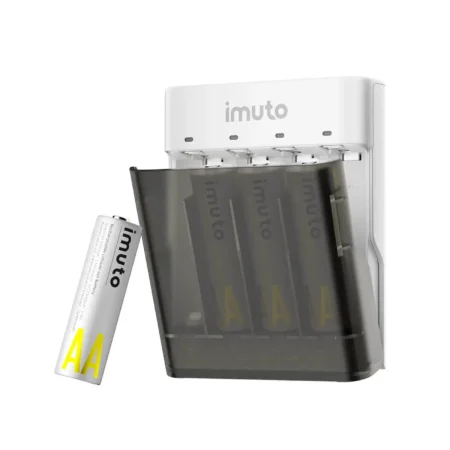 imuto TF-CD-099CE AA Rechargeable Lithium Batteries 3600mWh 1.5V 4 Pack with Power Case and Flashlight