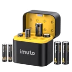 imuto TF-CD-010CE AA and AAA Rechargeable Lithium Battery Set 1.5V with 8-Slot Smart Charger