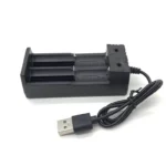 G86U2 2-Slot Smart 18650 Li-ion Battery Charger with Integrated USB Cable