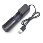 G86U1 Single Slot Smart 18650 Li-ion Battery Charger with Integrated USB Cable