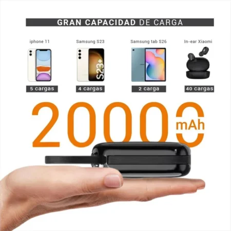 Herigo HR-009 20000mAh 22.5W Fast Charging Power Bank with Built-in Type-C and Lightning Cables