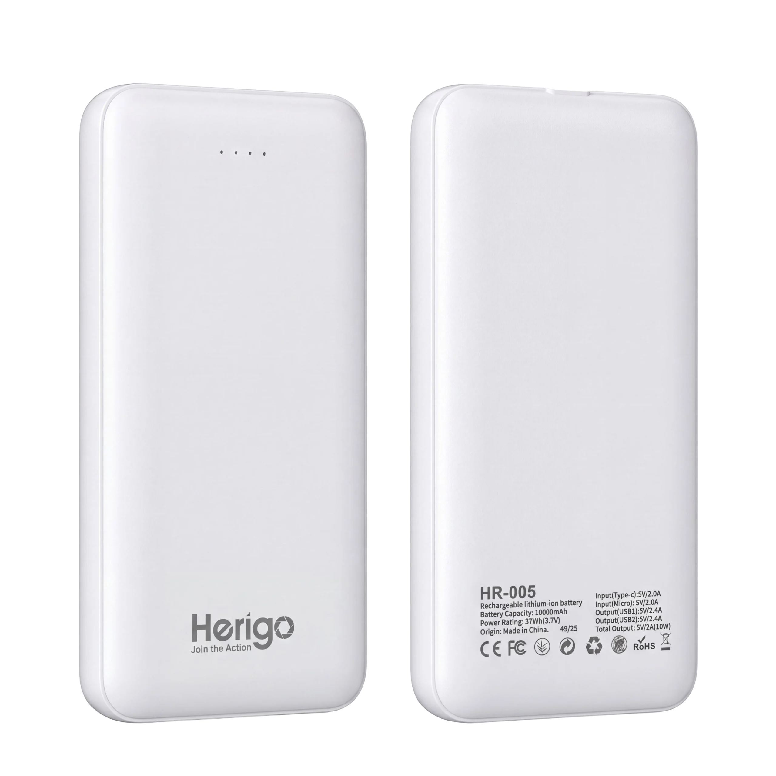 Herigo DBK HR-005 10000mAh 10W Power Bank with Dual USB Output