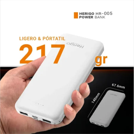 Herigo DBK HR-005 10000mAh 10W Power Bank with Dual USB Output