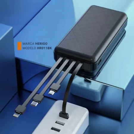Herigo DBK HR-010 10000mAh 10W Power Bank with Built-in Multi-Cables and Simultaneous Charging