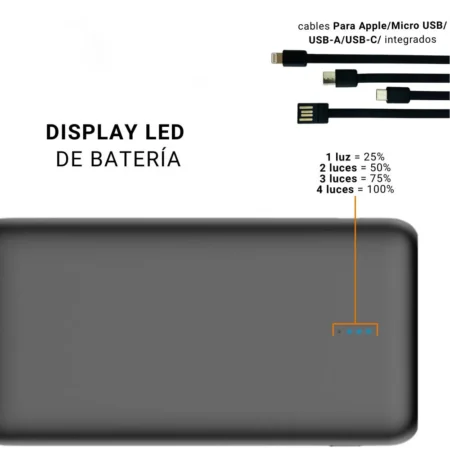 Herigo DBK HR-010 10000mAh 10W Power Bank with Built-in Multi-Cables and Simultaneous Charging