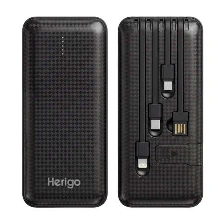 Herigo DBK HR-011 20000mAh 10W Power Bank with 4 Built-in Cables and LED Indicators