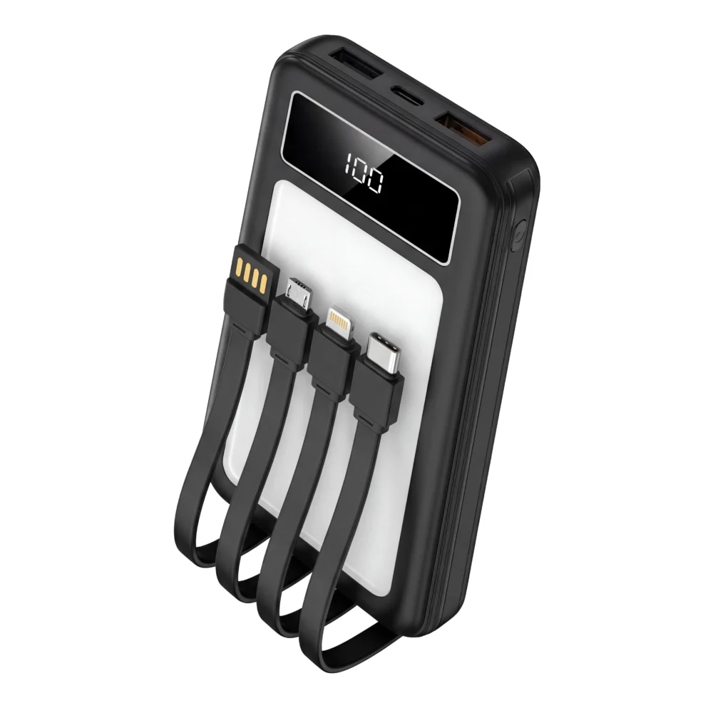 Herigo HR-015 20000mAh 22.5W Fast Charging Power Bank with Built-in Cables and Outdoor LED Lamp