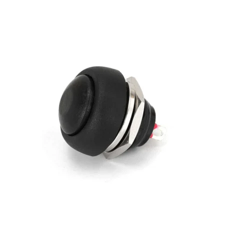 PBS-33B 12mm Black Waterproof Momentary Push Button Switch 2-Pin