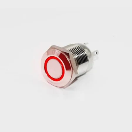 12C-P10D 12mm Red LED Momentary Metal Push Button Switch 12V-24V