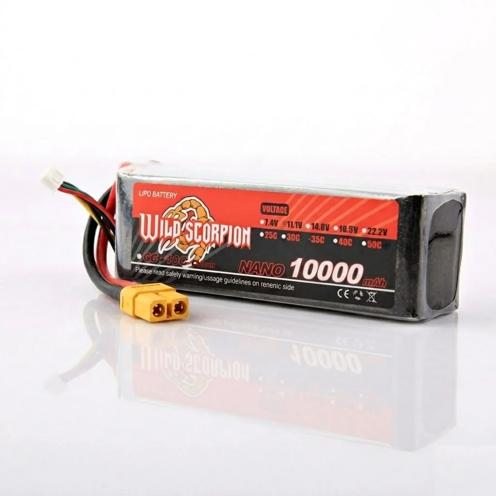 Lithium Polymer Battery 14.8V 4S 10000mAh 25C, 5C Charge