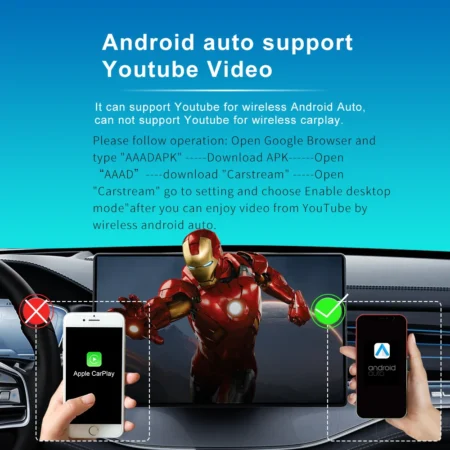 XUDA A5 Mini Wireless CarPlay Android Auto USB Adapter 2 in 1 Smart Mini Box
