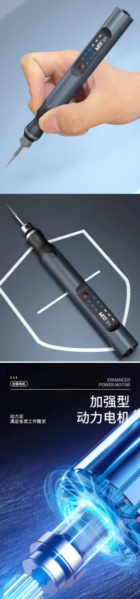 MaAnt D1 Smart Electric Grinding Pen Rotary Tool 8-in-1 Cordless Sanding and Polishing Pen