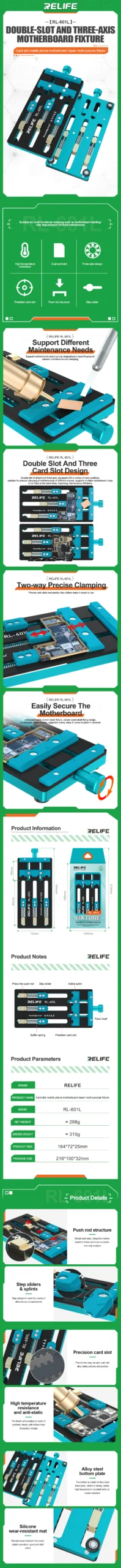 RELIFE RL-601L Card Slot Mobile Phone Motherboard Repair Fixture 1 microohm 790 scaled