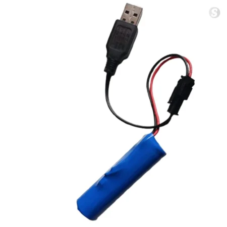 14500 3.7V 1800mAh Rechargeable Battery with JST Black Plug and USB Charger