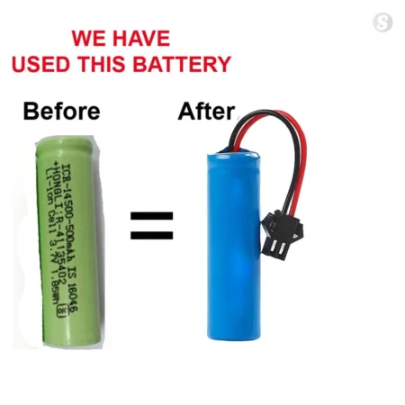 14500 3.7V 1800mAh Rechargeable Battery with JST Black Plug and USB Charger