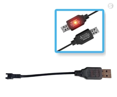 14500 3.7V 1800mAh Rechargeable Battery with JST Black Plug and USB Charger