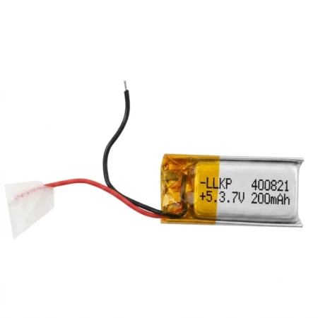 Polymer Li-Ion Single Cell Battery 3.7V 200mAh 21*8*4mm 400821 2 wire