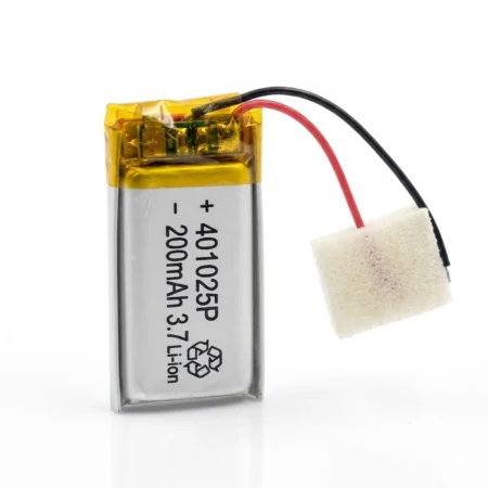 Polymer Li-Ion Single Cell Battery 3.7V 200mAh 25*10*4mm 401025p 2 wire