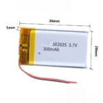Polymer Li-Ion Single Cell Battery 3.7V 300mAh 35*20*5mm 502035