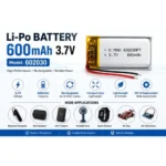 Li-Po Battery 3.7V 600mAh 602030 Rechargeable Polymer Battery