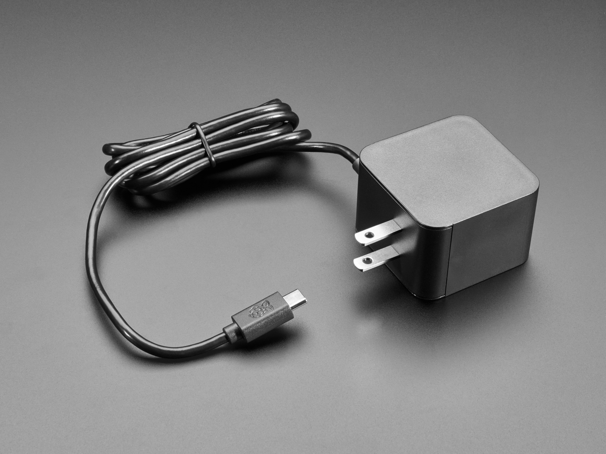 Official Raspberry Pi 5 27W USB-C Power Supply 5.1V 5A – US Type A Plug, Black