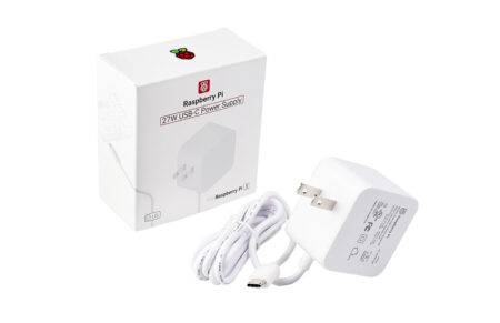 Official Raspberry Pi 5 27W USB-C Power Supply 5.1V 5A – US Type A Plug, White