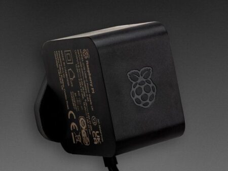 Official Raspberry Pi 5 27W USB-C Power Supply 5.1V 5A – UK Type G Plug, Black