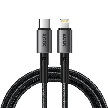 iLock 5090 USB-C to Lightning 30W Fast Charging Braided Cable 1m Black