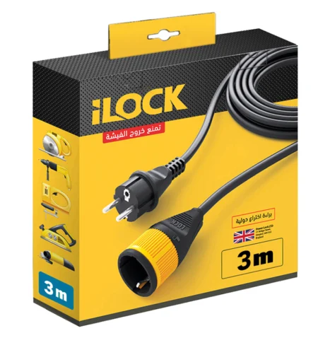 iLock 5063 Locking Extension Cord 3 Meters 16A 250V 3500W