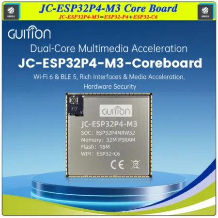 وحدة GUITION JC-ESP32P4-M3-C6 بمعالج ESP32-P4 وESP32-C6 وذاكرة PSRAM 32MB وFlash 16MB مع Wi-Fi 6 وBLE
