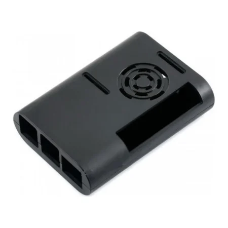 Raspberry Pi 4 Case – Compact Black ABS with Cooling Fan Slot