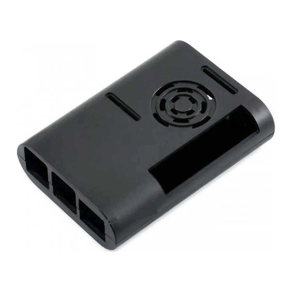Raspberry Pi 4 Case – Compact Black ABS with Cooling Fan Slot