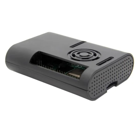 Raspberry Pi 4 Case – Compact Black ABS with Cooling Fan Slot