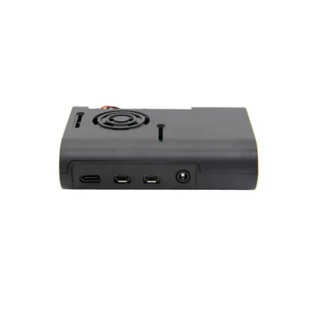 Raspberry Pi 4 Case – Compact Black ABS with Cooling Fan Slot