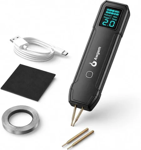 جهاز لحام بطاريات نقطي محمول Awgem SH2 بـ99 مستوى وشاشة LCD