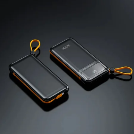 iLOCK 5098 10000mAh 4-Port Fast Charging Power Bank with Built-In Cables – Black