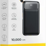 iLOCK 5098 10000mAh 4-Port Fast Charging Power Bank with Built-In Cables – Black